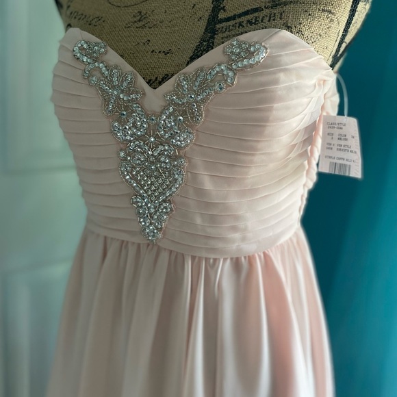 City Triangles Blush Strapless Chiffon High Low Dress Size 3 NWT - Picture 11 of 12